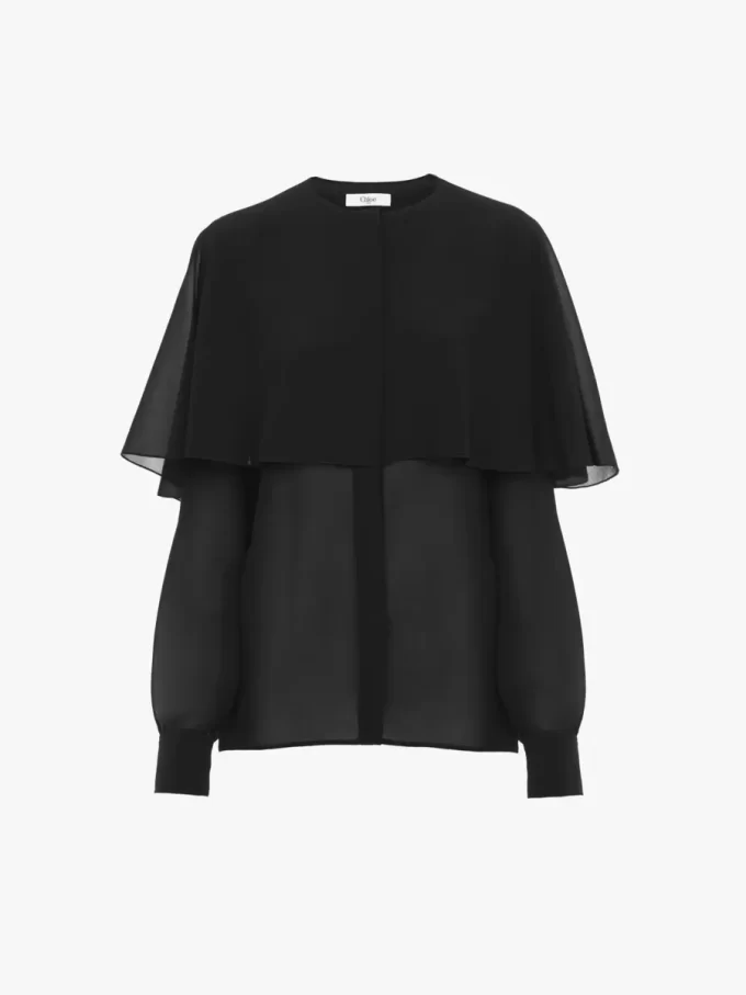 Blusa capa en georgette de seda Blusa capa en georgette de seda