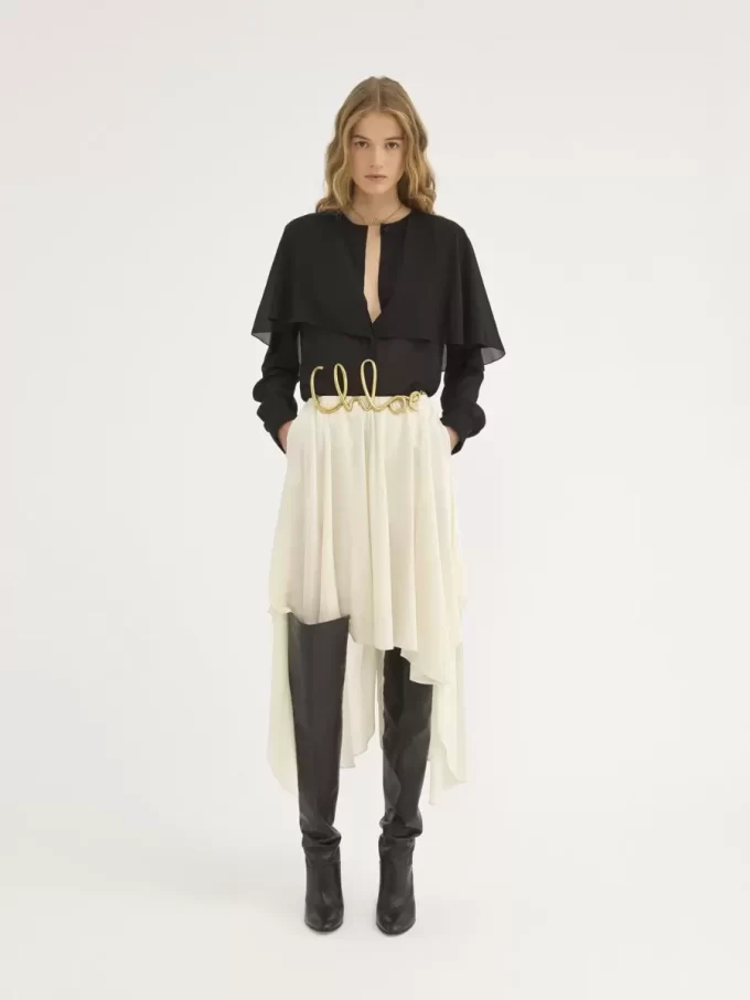 Blusa capa en georgette de seda Blusa capa en georgette de seda