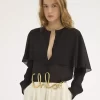 Blusa capa en georgette de seda Blusa capa en georgette de seda