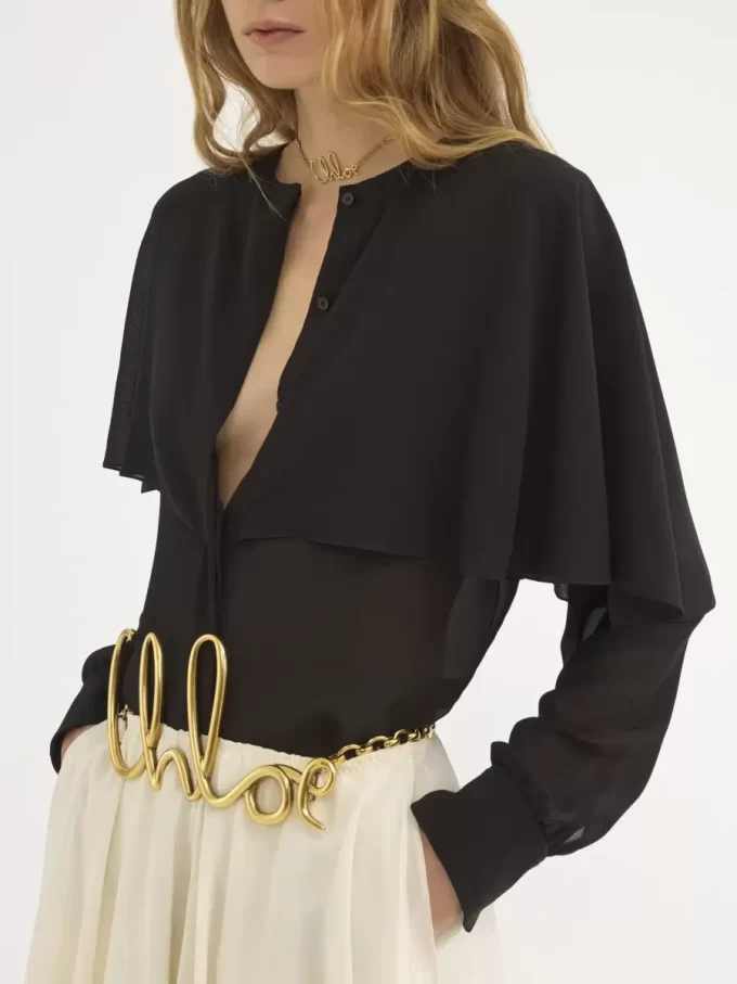 Blusa capa en georgette de seda Blusa capa en georgette de seda