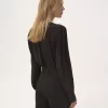 Blusa con volantes en crepé de China y encaje Blusa con volantes en crepé de China y encaje