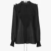 Blusa con volantes en georgette de seda Blusa con volantes en georgette de seda