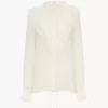 Blusa con volantes en georgette de seda Blusa con volantes en georgette de seda