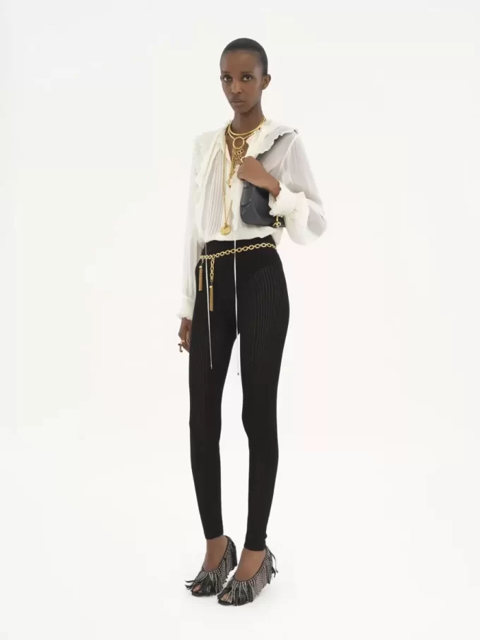 Blusa con volantes en georgette de seda Blusa con volantes en georgette de seda