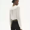 Blusa con volantes en georgette de seda Blusa con volantes en georgette de seda