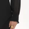 Blusa con volantes en georgette de seda Blusa con volantes en georgette de seda