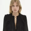 Blusa con volantes en georgette de seda Blusa con volantes en georgette de seda