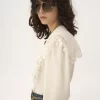 Blusa de cuello largo en jacquard de seda y encaje Blusa de cuello largo en jacquard de seda y encaje