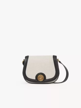 Bolsa de sillín Horse Medal en lona y piel granulada Bolsa de sillín Horse Medal en lona y piel granulada
