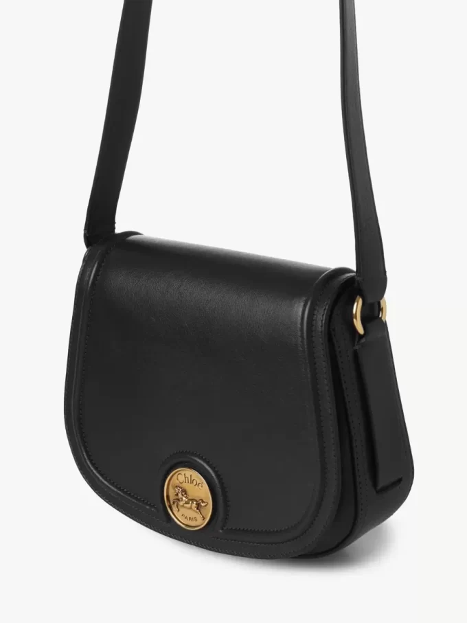 Bolsa de sillín Horse Medal en piel granulada Bolsa de sillín Horse Medal en piel granulada