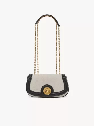Bolso bandolera Horse Medal en lona y piel granulada Bolso bandolera Horse Medal en lona y piel granulada