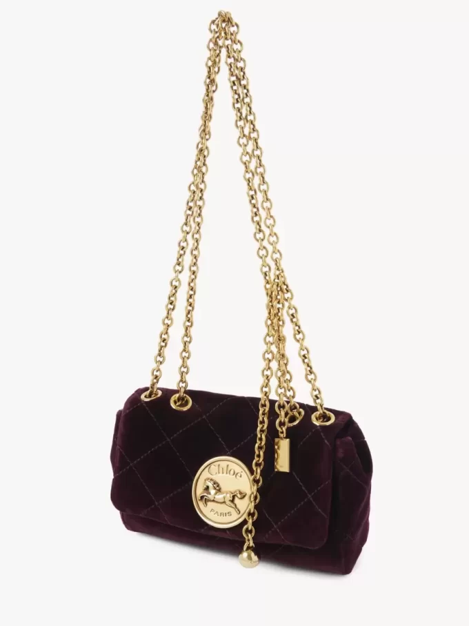 Bolso bandolera pequeño Chloé Heritage de terciopelo Bolso bandolera pequeño Chloé Heritage de terciopelo