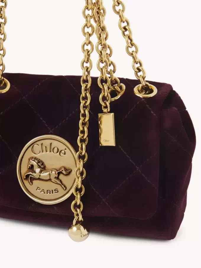 Bolso bandolera pequeño Chloé Heritage de terciopelo Bolso bandolera pequeño Chloé Heritage de terciopelo