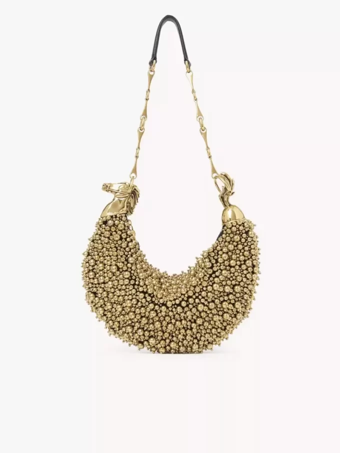 Bolso de hombro Chain Horse en piel de ante con cuentas Bolso de hombro Chain Horse en piel de ante con cuentas