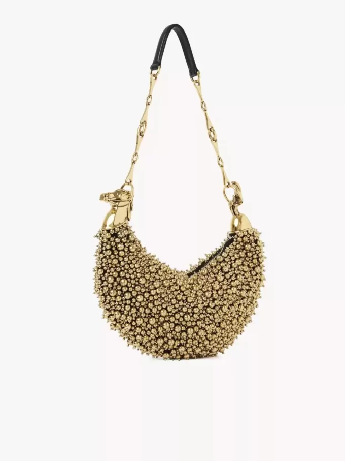 Bolso de hombro Chain Horse en piel de ante con cuentas Bolso de hombro Chain Horse en piel de ante con cuentas