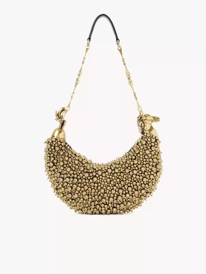 Bolso de hombro Chain Horse en piel de ante con cuentas Bolso de hombro Chain Horse en piel de ante con cuentas