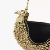 Bolso de hombro Chain Horse en piel de ante con cuentas Bolso de hombro Chain Horse en piel de ante con cuentas