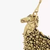Bolso de hombro Chain Horse en piel de ante con cuentas Bolso de hombro Chain Horse en piel de ante con cuentas