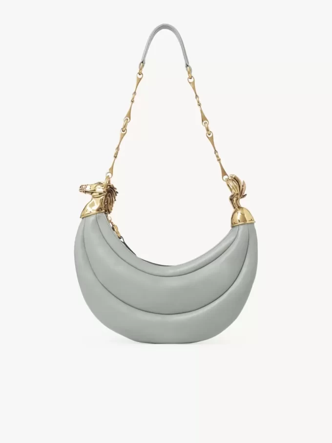 Bolso de hombro Chain Horse en piel granulada Bolso de hombro Chain Horse en piel granulada