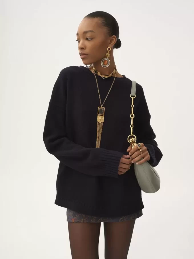 Bolso de hombro Chain Horse en piel granulada Bolso de hombro Chain Horse en piel granulada
