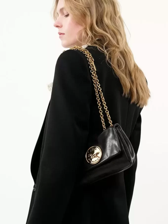 Bolso de hombro pequeño Chloé Heritage de piel granulada Bolso de hombro pequeño Chloé Heritage de piel granulada