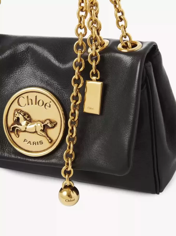 Bolso de hombro pequeño Chloé Heritage de piel granulada Bolso de hombro pequeño Chloé Heritage de piel granulada