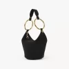 Bolso de mano pequeño tipo pulsera en piel de ante Bolso de mano pequeño tipo pulsera en piel de ante