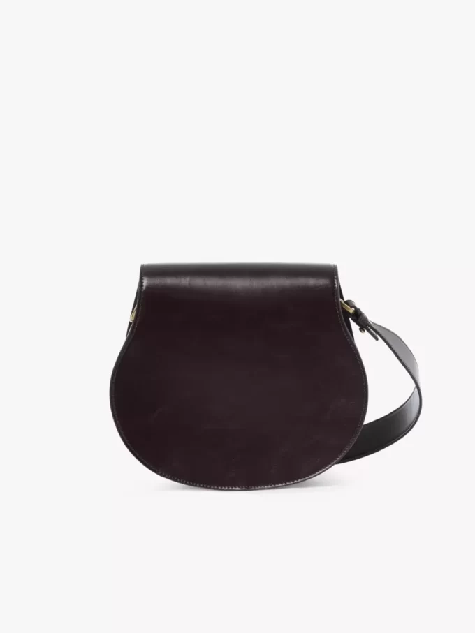 Bolso de sillín Marcie en piel brillante Bolso de sillín Marcie en piel brillante