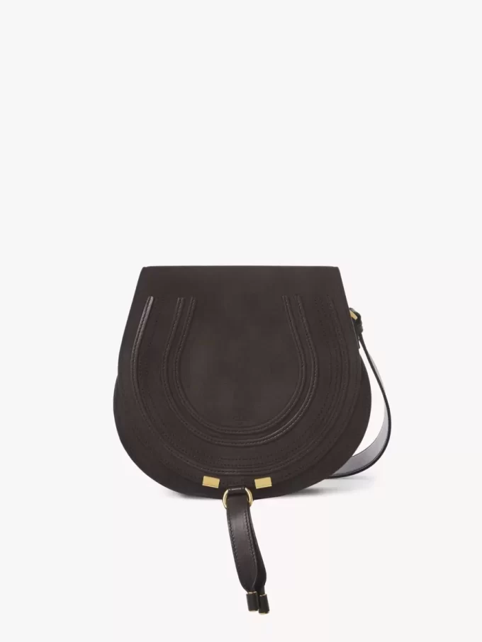 Bolso de sillín Marcie en piel de ante Bolso de sillín Marcie en piel de ante
