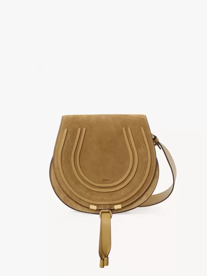 Bolso de sillín Marcie en piel de ante Bolso de sillín Marcie en piel de ante