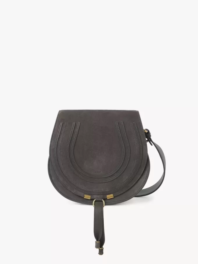 Bolso de sillín Marcie en piel de ante Bolso de sillín Marcie en piel de ante