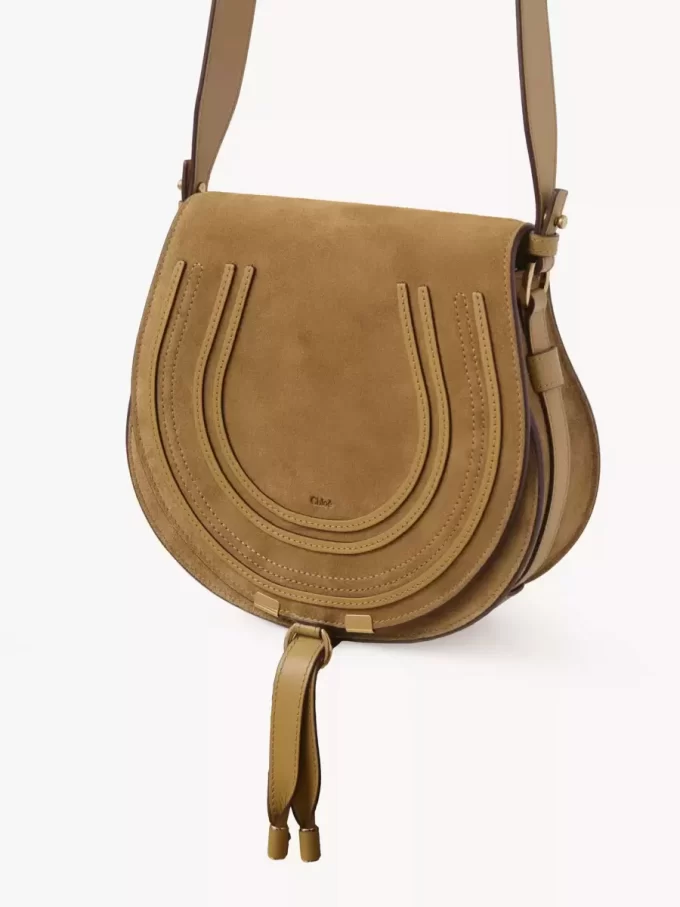 Bolso de sillín Marcie en piel de ante Bolso de sillín Marcie en piel de ante