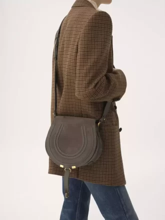 Bolso de sillín Marcie en piel de ante Bolso de sillín Marcie en piel de ante