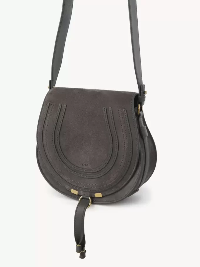 Bolso de sillín Marcie en piel de ante Bolso de sillín Marcie en piel de ante