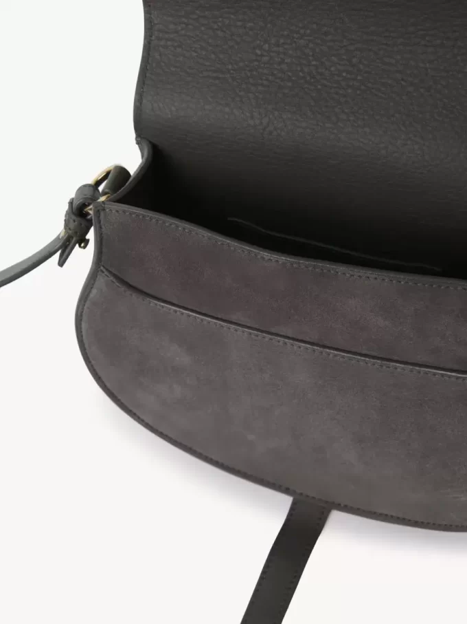 Bolso de sillín Marcie en piel de ante Bolso de sillín Marcie en piel de ante