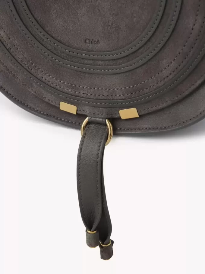 Bolso de sillín Marcie en piel de ante Bolso de sillín Marcie en piel de ante