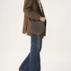 Bolso de sillín Marcie en piel de ante Bolso de sillín Marcie en piel de ante