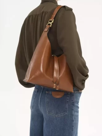 Bolso hobo pequeño Marcie en piel brillante Bolso hobo pequeño Marcie en piel brillante