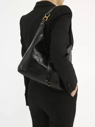 Bolso hobo pequeño Marcie en piel brillante Bolso hobo pequeño Marcie en piel brillante