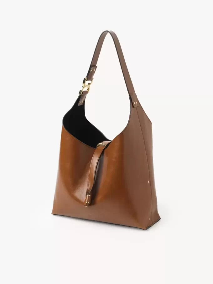 Bolso hobo pequeño Marcie en piel brillante Bolso hobo pequeño Marcie en piel brillante