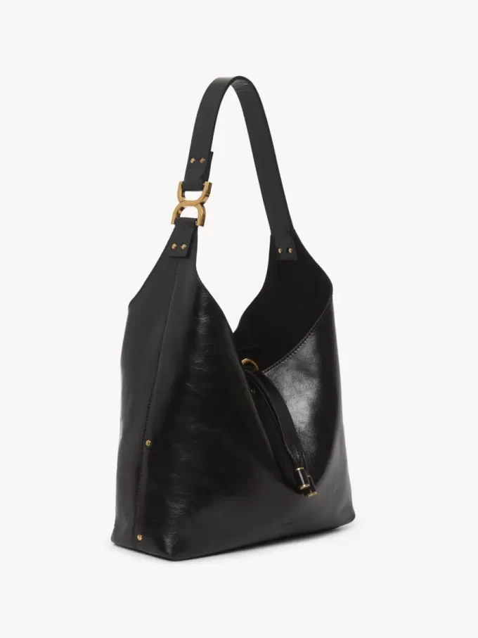Bolso hobo pequeño Marcie en piel brillante Bolso hobo pequeño Marcie en piel brillante