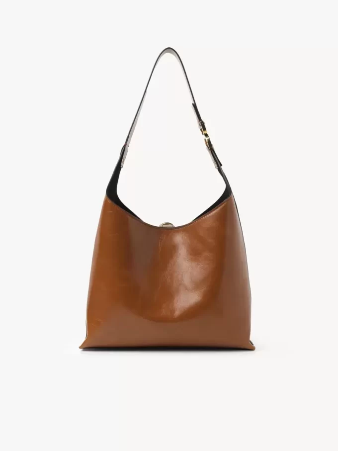 Bolso hobo pequeño Marcie en piel brillante Bolso hobo pequeño Marcie en piel brillante