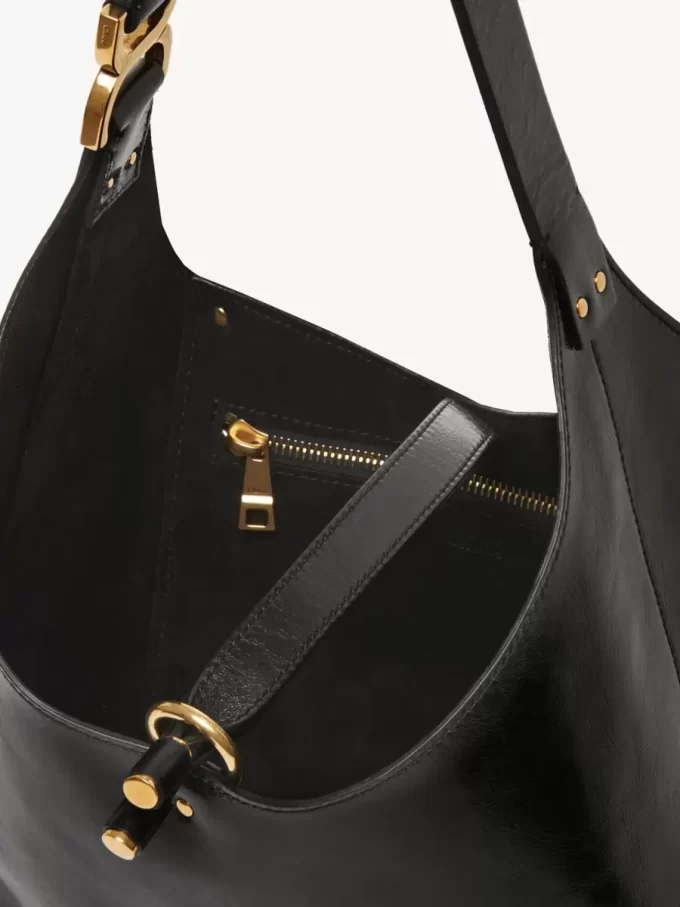 Bolso hobo pequeño Marcie en piel brillante Bolso hobo pequeño Marcie en piel brillante