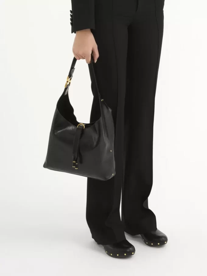 Bolso hobo pequeño Marcie en piel brillante Bolso hobo pequeño Marcie en piel brillante