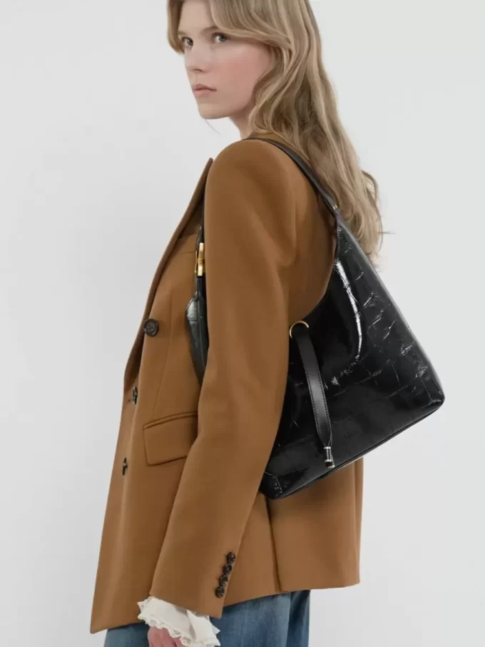 Bolso hobo pequeño Marcie en piel efecto cocodrilo Bolso hobo pequeño Marcie en piel efecto cocodrilo
