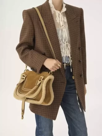 Bolso pequeño Marcie en ante y borrego Bolso pequeño Marcie en ante y borrego