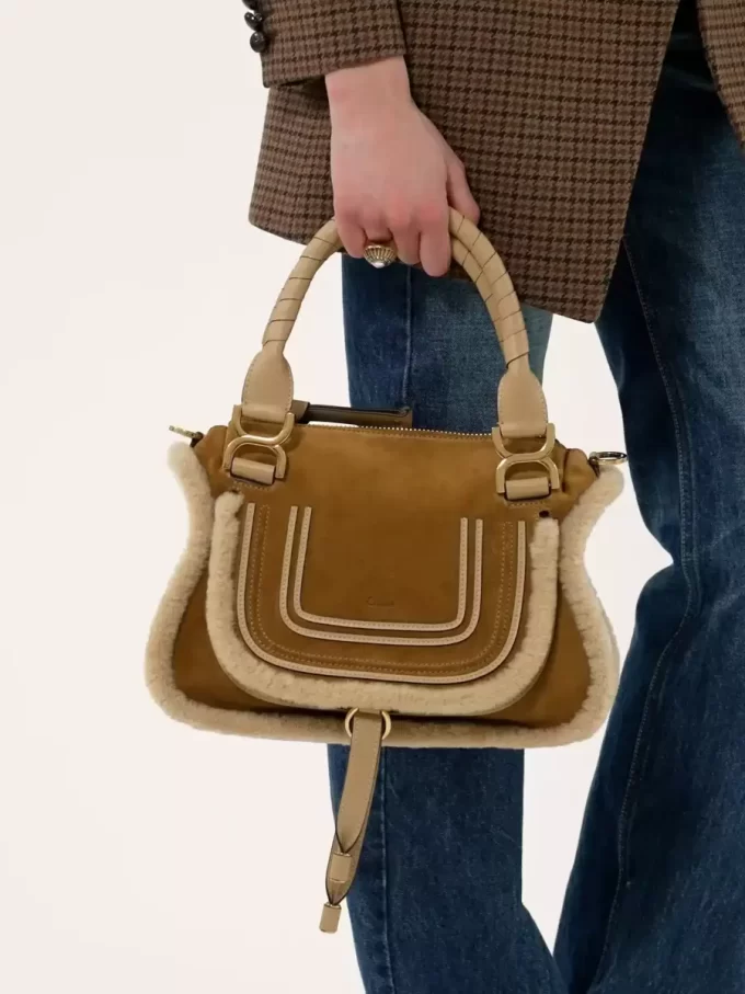 Bolso pequeño Marcie en ante y borrego Bolso pequeño Marcie en ante y borrego
