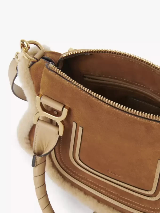 Bolso pequeño Marcie en ante y borrego Bolso pequeño Marcie en ante y borrego