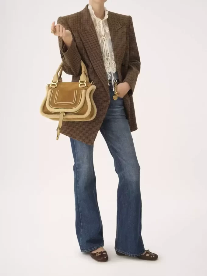 Bolso pequeño Marcie en ante y borrego Bolso pequeño Marcie en ante y borrego