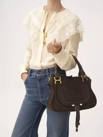Bolso pequeño Marcie en piel de ante Bolso pequeño Marcie en piel de ante